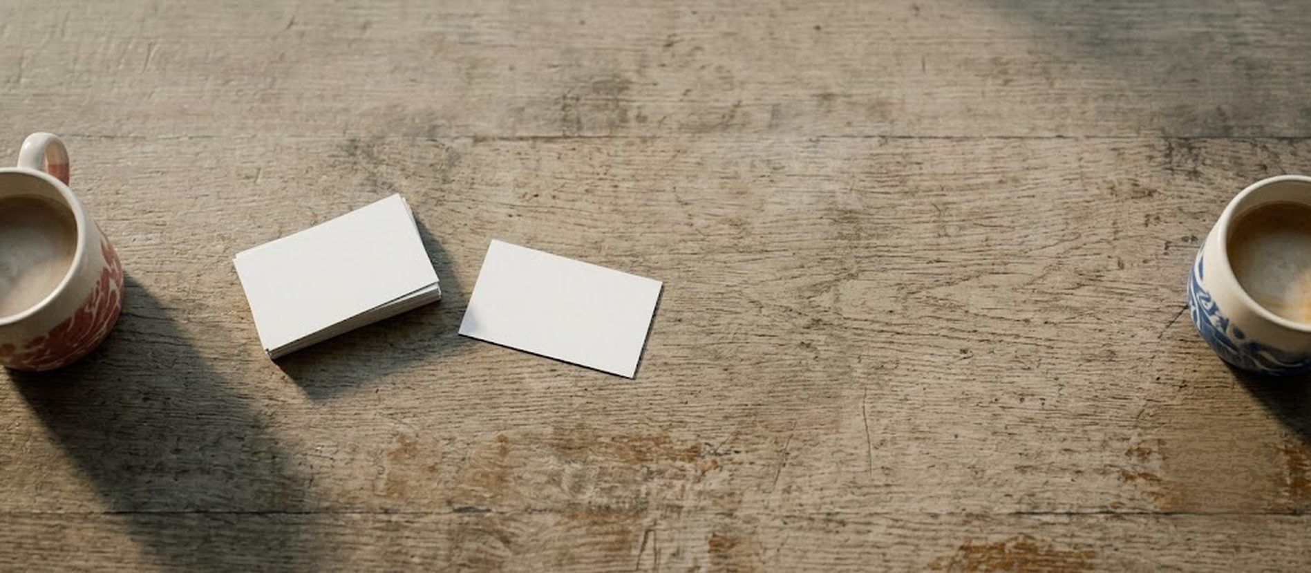 Twee kaarten op een cafétafel, de 36 vragen van Aron
