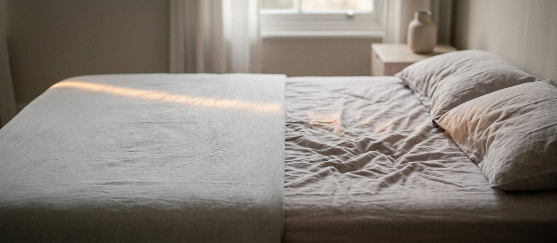 Lege helft van een bed, de pijn van een breuk